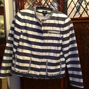 Spring navy and white jacket.